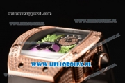 Richard Mille RM19-02 Tourbillon Fleur 9015 Auto Rose Gold Case with Black Dial and Black Rubber Strap