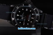 Rolex Sea-Dweller Pro-Hunter Oyster Perpetual Swiss ETA 2836 Automatic Movement With Black Dial and Case,Air Vent Edition and Black Nylon Strap