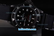 Rolex Sea-Dweller Pro-Hunter Oyster Perpetual Swiss ETA 2836 Automatic Movement With Black Dial and Case,Air Vent Edition and Black Nylon Strap