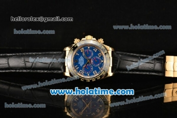 Rolex Daytona Asia ST17 Automatic Yellow Gold Case with Blue Dial Ceramic Bezel and Arabic Numeral Markers