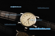 Patek Philippe Calatrava Automatic with Beige Dial and Black Leather Strap