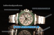 Rolex Daytona Chronograph 7750 Auto Steel Case with White Dial and Steel Bracelet - Green Ceramic (BP)