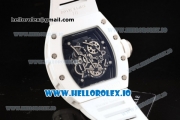 Richard Mille RM 055 Bubba Watson 9015 Automatic Ceramic Case with Black Dial Dots Markers and Rubber Strap