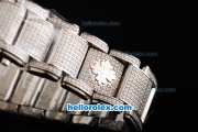 Patek Philippe Twenty-4 Swiss ETA Quartz Movement Steel Case with Diamond Dial and Diamond Strap -Lady Size