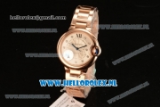 Cartier Ballon Bleu De Medium Swiss ETA 2671 Automatic Rose Gold Case Silver Dial Diamonds Markers and Rose Gold Bracelet - 1:1 Original