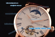 Patek Philippe Complications ST22 Automatic Rose Gold Case with Black Roman Numeral Markers and White Dial - Gold Hands