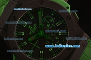 Hublot Big Bang Swiss Valjoux 7750 Automatic Ceramic Case with Black Dial and Green Markers