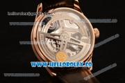 IWC Portuguese Automatic Clone IWC 52010 Automatic Rose Gold Case Black Dial and Black Leather Strap - (AAAF)