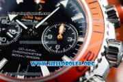 Omega Seamaster Planet Ocean Chrono Clone Omega 9300 Automatic Steel Case with Black Dial and Orange Rubber Strap (EF)