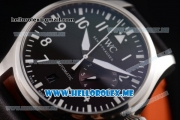 IWC Big Pilot Clone IWC 51111 Automatic Steel Case with Black Dial White Hands and Black Leather Strap Arabic Numeral Markers