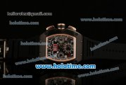 Richard Mille Felipe Massa Flyback Chrono Swiss Valjoux 7750 Automatic PVD Case with White Arabic Numeral Markers and Black Rubber Bracelet