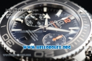 Omega Seamaster Planet Ocean Chrono Clone Omega 9300 Automatic Steel Case with Black Dial and Rubber Strap (EF)