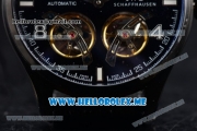 IWC Big Pilot Double Tourbillon Asia ST28 Automatic PVD Case with Black Dial and Black Leather Strap Stick/Arabic Numeral Markers