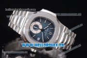 Patek Philippe Nautilus Clone PP 315 Automatic Stainless Steel Case/Bracelet with Blue Dial and Stick/Arabic Numeral Markers (BP)