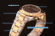 Rolex Daytona Chronograph Swiss Valjoux 7750 Automatic Steel Case with Rose Gold Bezel and Two Tone Strap