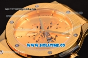 Hublot Classic Fusion Shawn Carter Asia 6497 Manual Winding Yellow Gold Case with Gold Dial and Stick Markers