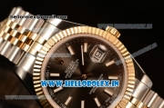 Rolex Datejust 37mm Swiss ETA 2836 Automatic Two Tone with Grey Dial and Stick Markers