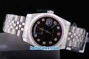 Rolex Day-Date Automatic with Black Dial and Diamond Markers