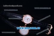 Rolex Cellini Time Asia 2813 Automatic Rose Gold Case with White Dial Blue Leather Strap and Stick Markers