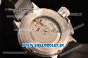 U-Boat Golden Crown Automatic Movement Steel Case with Black Dial and Black Rubber Strap-Orange Markers