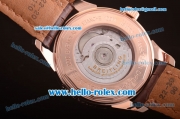 Breitling Transocean Asia 2892 Automatic Rose Gold Case with White Dial and Brown Leather Strap