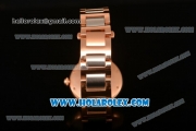 Cartier Rotonde De Miyota Quartz Two Tone Case with Blue Dial and Rose Gold/Steel Bracelet