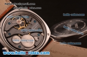 Panerai Radiomir Asia 6497 Manual Winding Steel Case with Black Dial and Brown Leather Strap