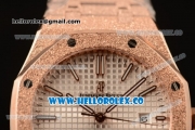 Audemars Piguet Royal Oak Clone Calibre AP 3120 Automatic Full Rose Gold with White Dial and Stick Markers (EF)