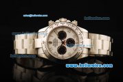 Rolex Daytona Chronograph Swiss Valjoux 7750 Automatic Movement Full Steel with White Dial and Arabic Numerals