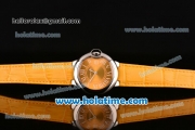 Cartier Ballon Bleu Swiss Quartz Steel Case with Yellow Leather Strap White Markers and Yellow Dial