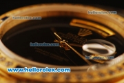 Rolex Day Date II Oyster Perpetual Automatic Full Gold with Black Dial and Diamond Bezel-ETA Coating