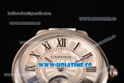 Cartier Ballon Bleu De Small Swiss Quartz Steel Case with White Dial Black Roman Numeral Markers and White Leather Strap