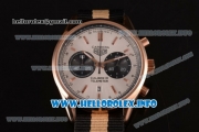 Tag Heuer Carrera Calibre 18 Miyota Quartz Rose Gold Case with White Dial Stick Markers and Yellow/Black Nylon Strap