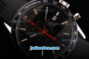 Tag Heuer Carrera Swiss Valjoux 7750 Automatic Movement Black Bezel with Black Dial and Silver Stick Markers