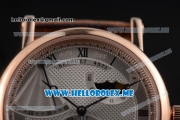 Breguet Classique Power Reserve Sea-Gull ST2153 Automatic Rose Gold Case with Silver Dial and Brown Leather Strap Roman Numeral Markers