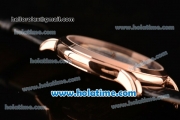 Vacheron Constantin Metiers D Art Miyota OS2035 Quartz Rose Gold Case with White Dial and Black Leather Strap