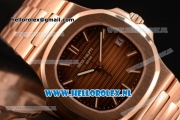 Patek Philippe Nautilus Miyota 9015 Automatic Rose Gold Case with Brown Dial and Rose Gold Bracelet - 1:1 Original