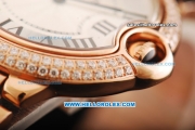 Cartier Ballon Bleu de Cartier Swiss Quartz Movement Full Rose Gold with Diamond Bezel-Medium Size