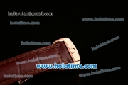 Omega De Ville Co-Axial Chronograph VK Quartz Movement Rose Gold Case and Brown Leather Strap with Silver Dial