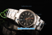 Rolex Milgauss Oyster Perpetual Swiss ETA 2836 Automatic Movement Full Steel with Black Dial and White Stick Markers