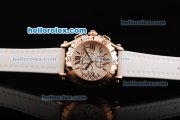 Chopard Happy Sport Chronograph Miyota Quartz Movement Rose Gold Case with White Dial and Rose Gold Bezel Chopard Happy Sport Chronograph Miyota Quartz Movement Rose Gold Case with White Dial and Rose Gold Bezel