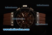 Hublot Big Bang Swiss Valjoux 7750 Automatic Movement Full Ceramic with Brown Dial and Brown Rubber Strap - 1:1 Original