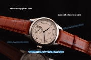 IWC Portuguese Vintage Swiss ETA 2836 Automatic Steel Case with White Dial - Numeral Markers and Brown Leather Strap