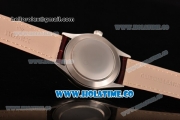 Rolex Cellini Tourbillon Swiss ETA 2824 Automatic Steel Case with Silver Stick Markers Brown Leather Strap and White Dial