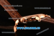 Patek Philippe Calatrava Miyota Quartz Rose Gold Case with White Dial and Diamonds Markers