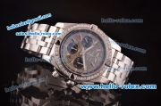 Breitling Chronomat B01 GMT Swiss Valjoux 7750 Automatic Steel Case/Strap with Diamond Bezel and Grey Dial
