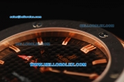 Hublot Classic Fusion Swiss ETA 2824 Automatic Movement Gold Case with Black Bezel and Black Rubber Strap