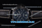 Panerai Luminor Chrono PAM 212 Copy Venus 75 Manual Winding PVD Case with Black Dial Stick Markers and Black Leather Strap Panerai Luminor Chrono PAM 212 Copy Venus 75 Manual Winding PVD Case with Black Dial Stick Markers and Black Leather Strap