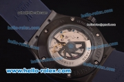 Hublot Classic Fusion Asia 2813 Automatic PVD Case with Black Dial and Blue Rubber Strap