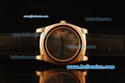 Rolex Cellini Swiss Quartz Rose Gold Case with Grey MOP Dial and Black Leather Strap-Roman Markers Rolex Cellini Swiss Quartz Rose Gold Case with Grey MOP Dial and Black Leather Strap-Roman Markers